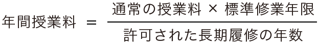 年間授業料の説明